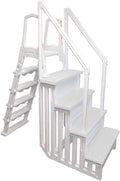 Select Anti-Slip in-Pool Steps | Gray | for Above Ground Swimming Pools | Can Mount to Decks 48" to 54" H | Safety Stairs Capacity Up to 300 lbs